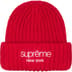 Supreme Classic Logo Chunky Ribbed Beanie - Red (front)