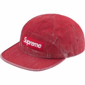 Supreme Coated Denim Camp Cap Red