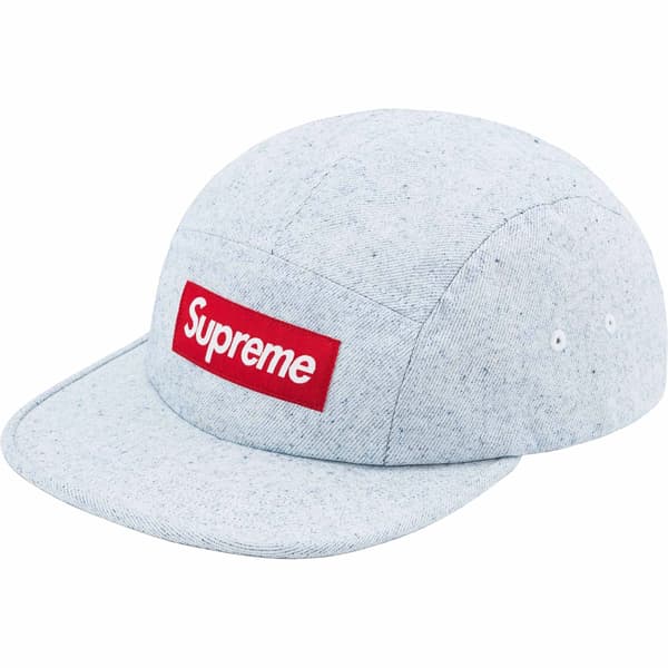 Supreme Coated Denim Camp Cap - White (front)