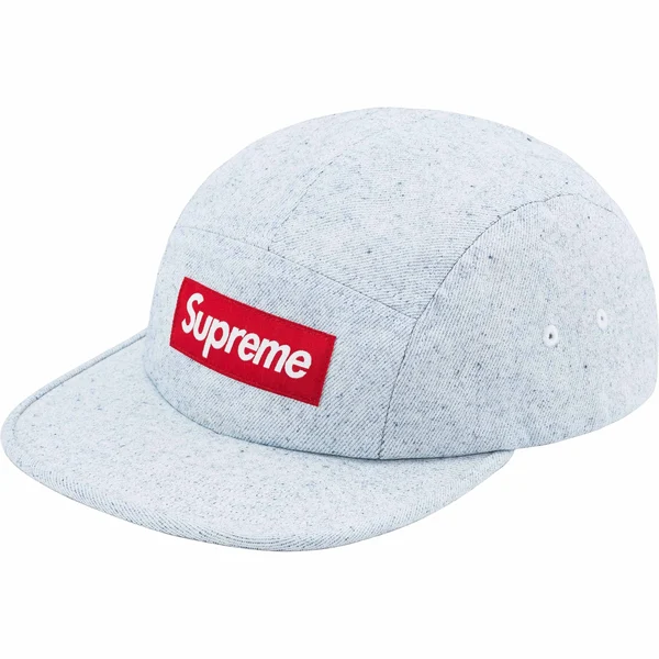 Supreme Coated Denim Camp Cap - White (front)