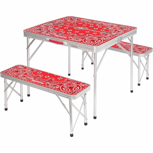 Supreme Coleman Folding Table Set - Red (front)