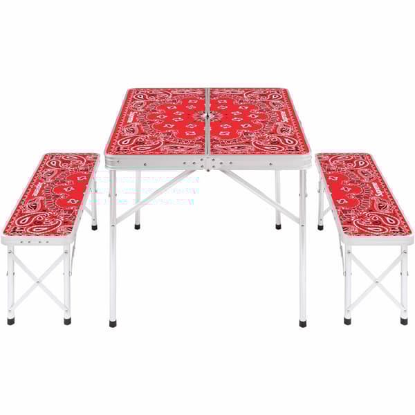 Supreme Coleman Folding Table Set - Red (front)