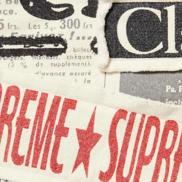 Supreme Collage Zip Up Hooded Sweatshirt - White (front)