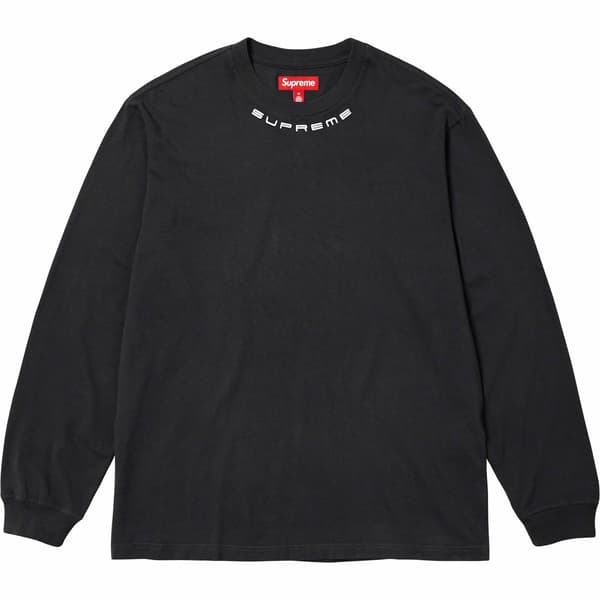 Supreme Collar Logo L/S Top - Black (front)