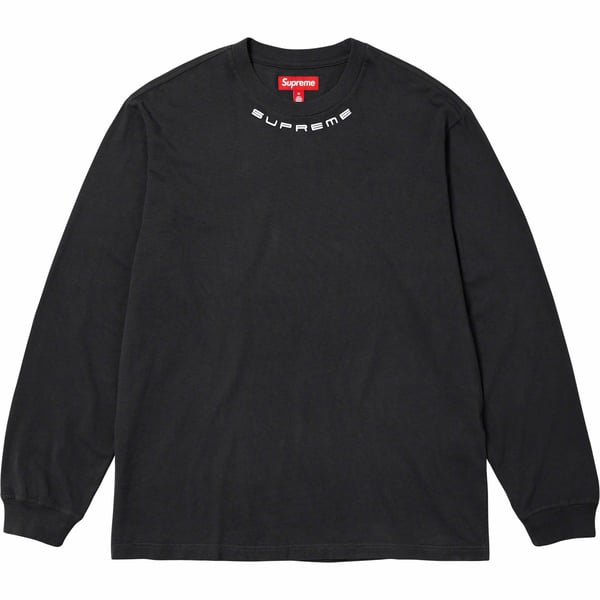 Supreme Collar Logo L/S Top - Black (front)
