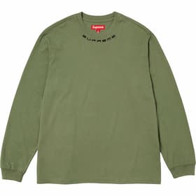 Supreme Collar Logo L/S Top Olive