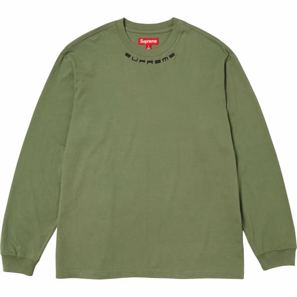Supreme Collar Logo L/S Top - Olive (front)