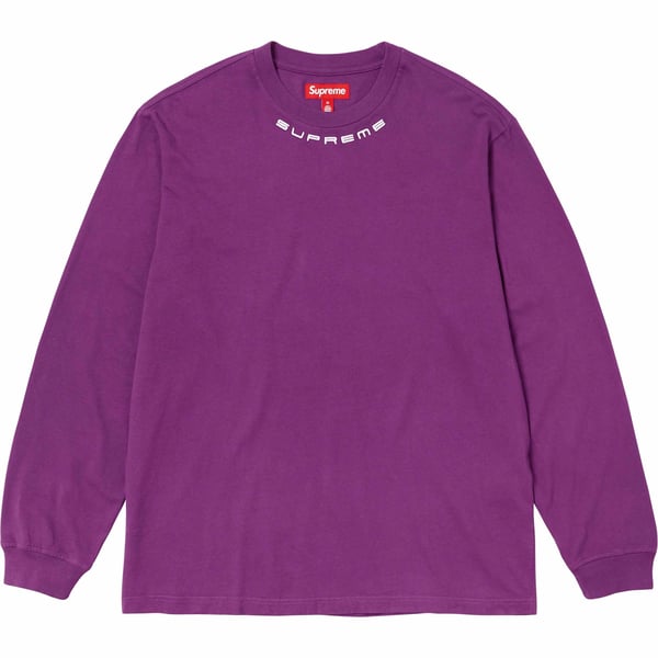 Supreme Collar Logo L/S Top - Plum (front)