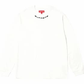 Supreme Collar Logo L/S Top White
