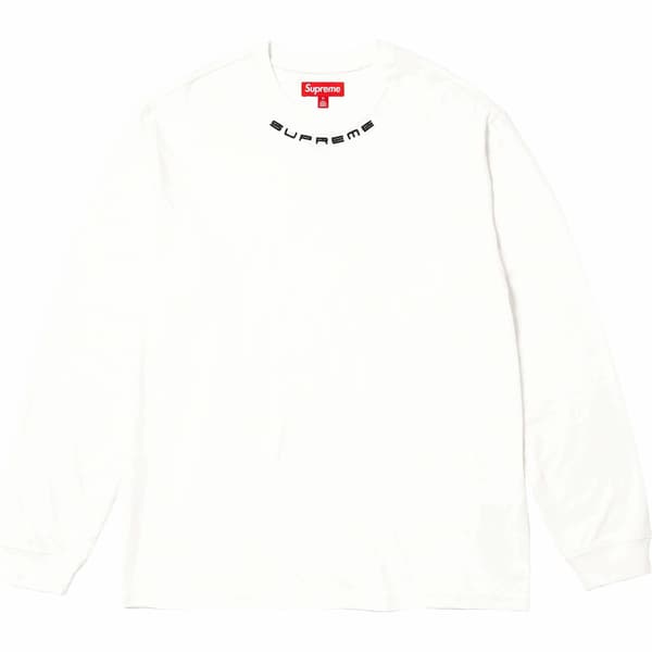 Supreme Collar Logo L/S Top - White (front)
