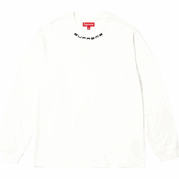 Supreme Collar Logo L/S Top - White (front)