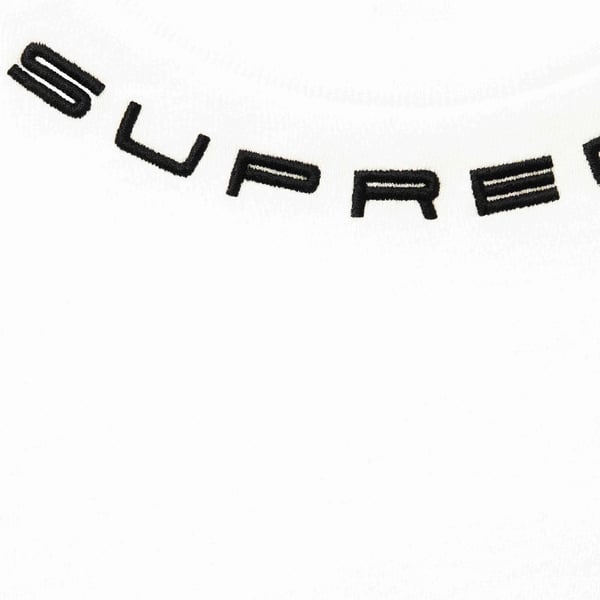 Supreme Collar Logo L/S Top - White (front)
