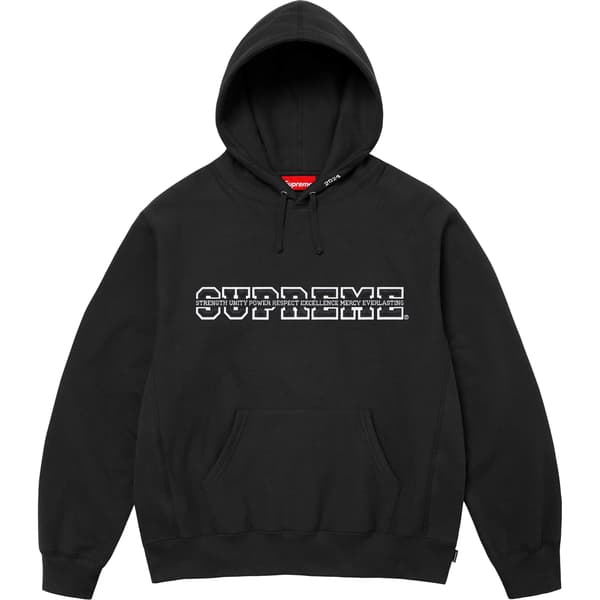 Supreme Collegiate Acronym Hooded Sweatshirt - Black (front)
