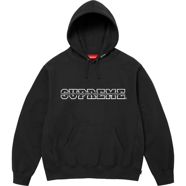 Supreme Collegiate Acronym Hooded Sweatshirt - Black (front)