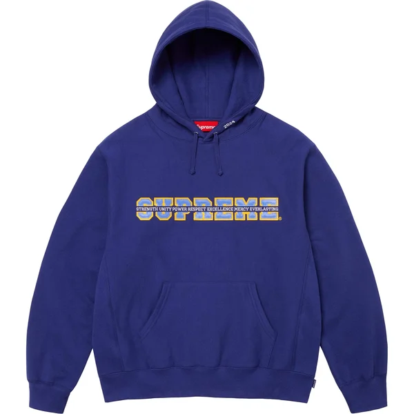 Supreme Collegiate Acronym Hooded Sweatshirt - Dark Royal (front)
