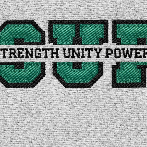 Supreme Collegiate Acronym Hooded Sweatshirt - Heather Grey (front)