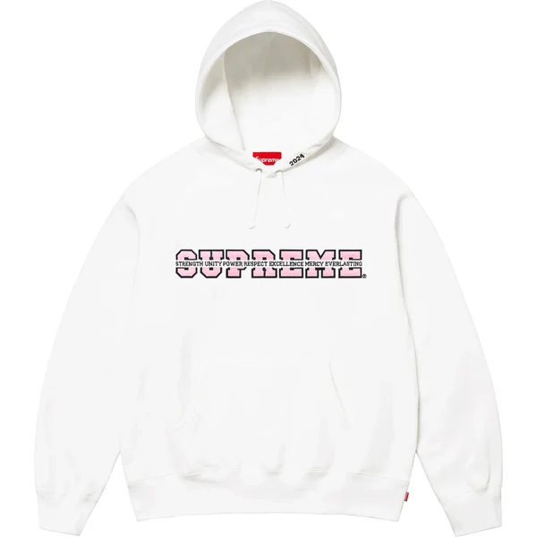 Supreme Collegiate Acronym Hooded Sweatshirt - White (front)