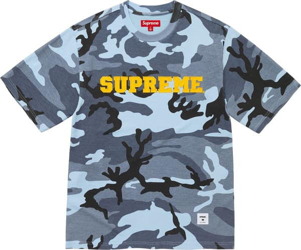 Supreme Collegiate Appliqué S/S Top - Blue Camo (front)
