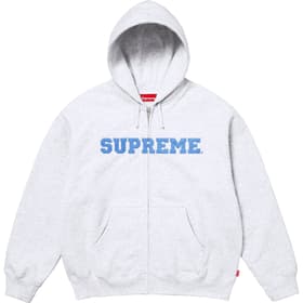 Supreme Collegiate Appliqué Zip Up Hooded Sweatshirt Ash Grey