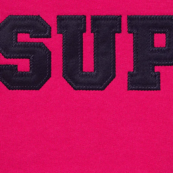 Supreme Collegiate Appliqué Zip Up Hooded Sweatshirt - Fuchsia (front)
