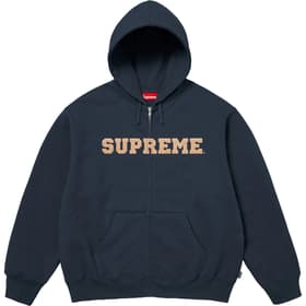 Supreme Collegiate Appliqué Zip Up Hooded Sweatshirt Navy
