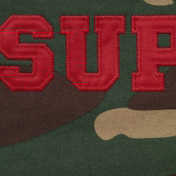 Supreme Collegiate Appliqué Zip Up Hooded Sweatshirt - Woodland Camo (front)
