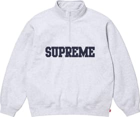 Supreme Collegiate Half Zip Pullover Ash Grey