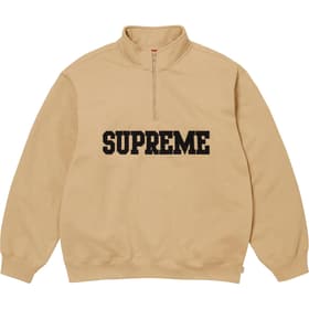 Supreme Collegiate Half Zip Pullover Dark Tan