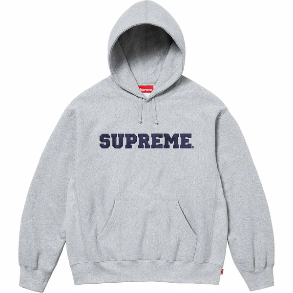 Supreme Collegiate Hooded Sweatshirt - Heather Grey (front)