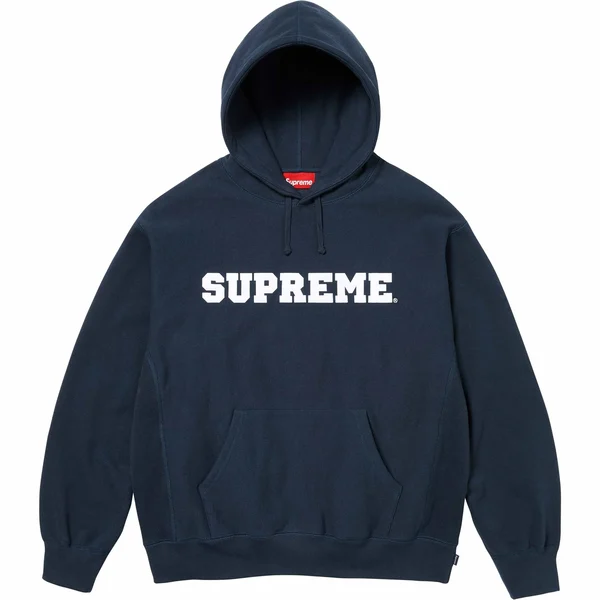 Supreme Collegiate Hooded Sweatshirt - Navy (front)