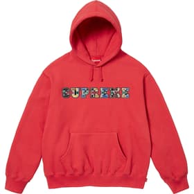 Supreme Collegiate Patchwork Leather Hooded Sweatshirt Burnt Red