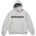 Supreme Collegiate Patchwork Leather Hooded Sweatshirt - Heather Grey (front)