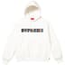 Supreme Collegiate Patchwork Leather Hooded Sweatshirt - White (front)