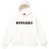 Supreme Collegiate Patchwork Leather Hooded Sweatshirt - White (front)