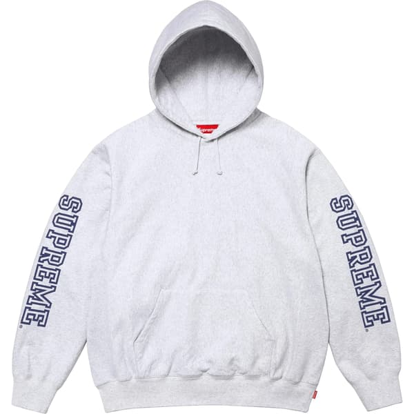 Supreme Collegiate Sleeve Hooded Sweatshirt - Ash Grey (front)