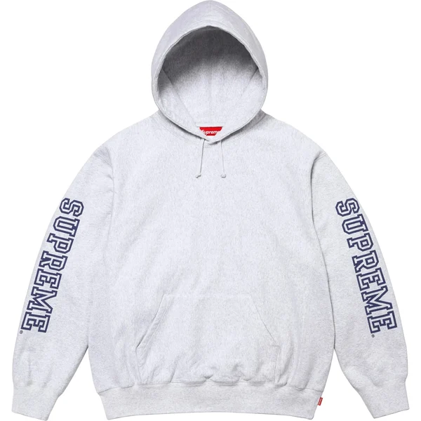 Supreme Collegiate Sleeve Hooded Sweatshirt - Ash Grey (front)