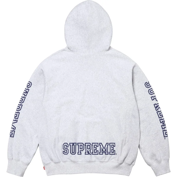 Supreme Collegiate Sleeve Hooded Sweatshirt - Ash Grey (front)