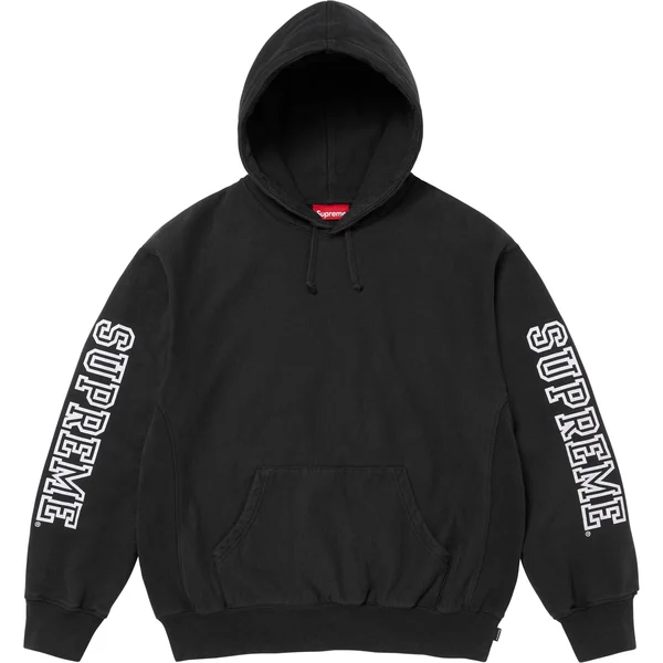 Supreme Collegiate Sleeve Hooded Sweatshirt - Black (front)