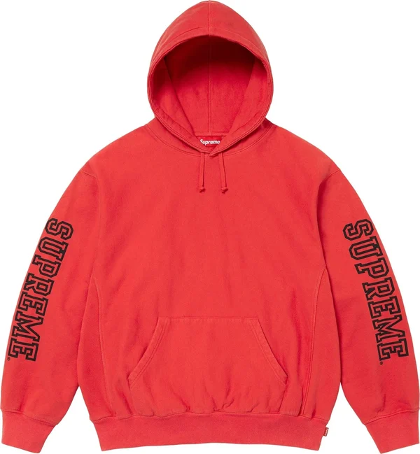 Supreme Collegiate Sleeve Hooded Sweatshirt - Burnt Red (front)