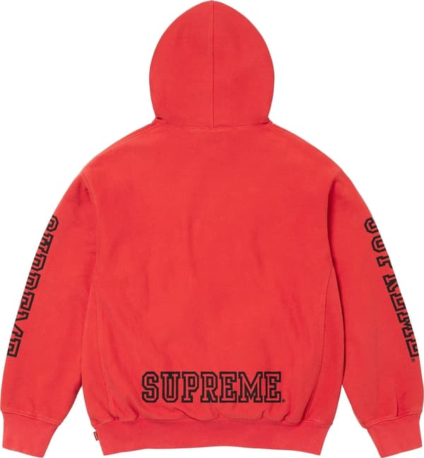 Supreme Collegiate Sleeve Hooded Sweatshirt - Burnt Red (front)