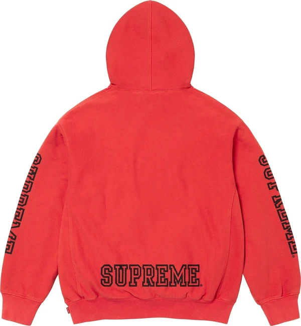 Supreme Collegiate Sleeve Hooded Sweatshirt - Burnt Red (front)