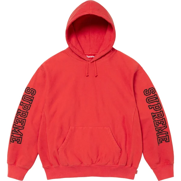 Supreme Collegiate Sleeve Hooded Sweatshirt - Burnt Red (front)