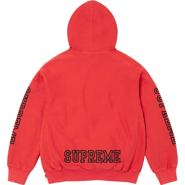 Supreme Collegiate Sleeve Hooded Sweatshirt - Burnt Red (front)
