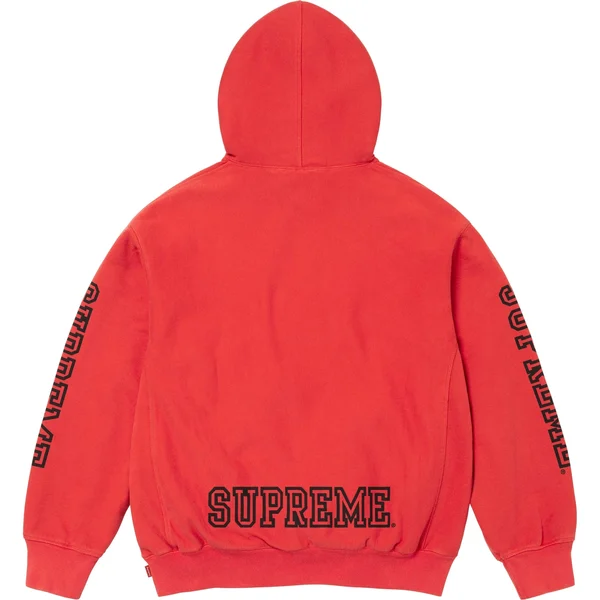 Supreme Collegiate Sleeve Hooded Sweatshirt - Burnt Red (front)