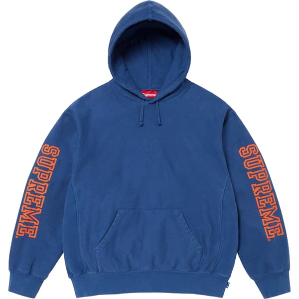 Supreme Collegiate Sleeve Hooded Sweatshirt - Dark Royal (front)