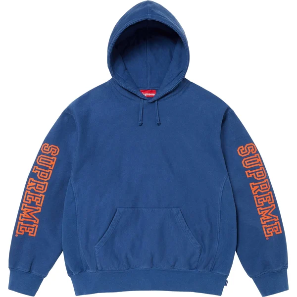 Supreme Collegiate Sleeve Hooded Sweatshirt - Dark Royal (front)