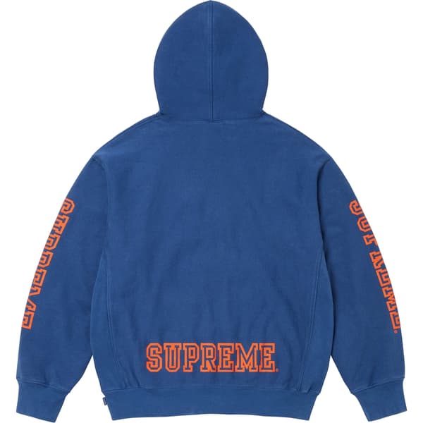 Supreme Collegiate Sleeve Hooded Sweatshirt - Dark Royal (front)
