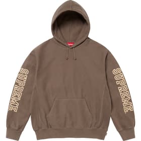 Supreme Collegiate Sleeve Hooded Sweatshirt Olive Brown