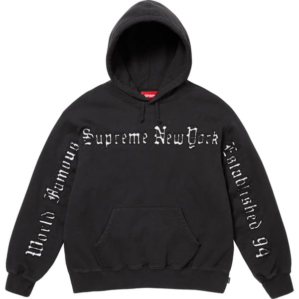 Supreme Contrast Cutout Hooded Sweatshirt - Black (front)