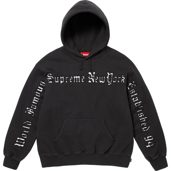 Supreme Contrast Cutout Hooded Sweatshirt - Black (front)